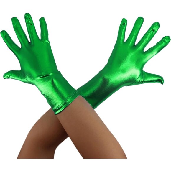 green emerald velvet dress Long Green Plush Velvet Opera Gloves